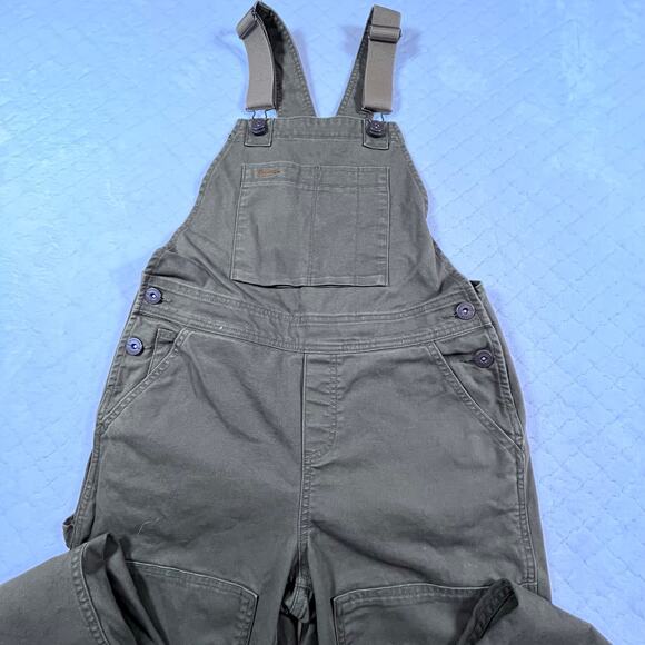 REI Trailsmith Overalls Utility Trail Work Double Knee Pockets Green Women Sz 2 - Picture 2 of 7